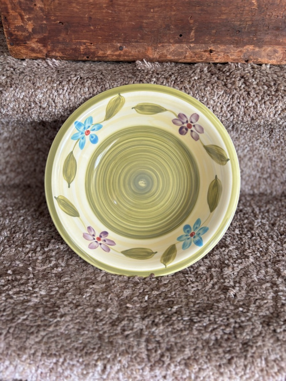 Royal Norfolk Hand-Painted Floral Ceramic Plate in Green and Blue